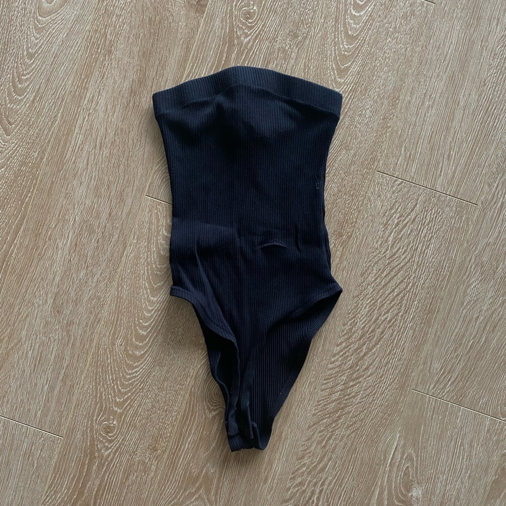 Black Strapless Bodysuit